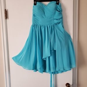 Turquoise blue bridesmaid/ prom dress